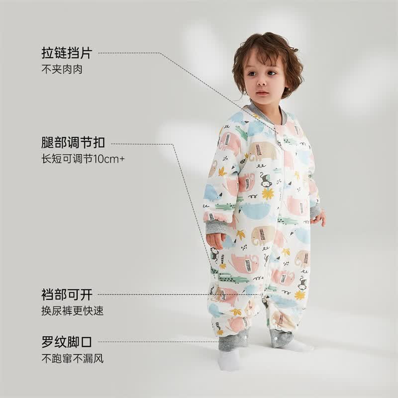 威尔贝鲁儿童睡袋新疆棉秋冬宝宝防踢被婴儿棉毛布分腿睡袋四季通用防踢被 动物聚会（加厚棉220g）10℃以下 85cm(建议身高90-100cm)使用感如何?