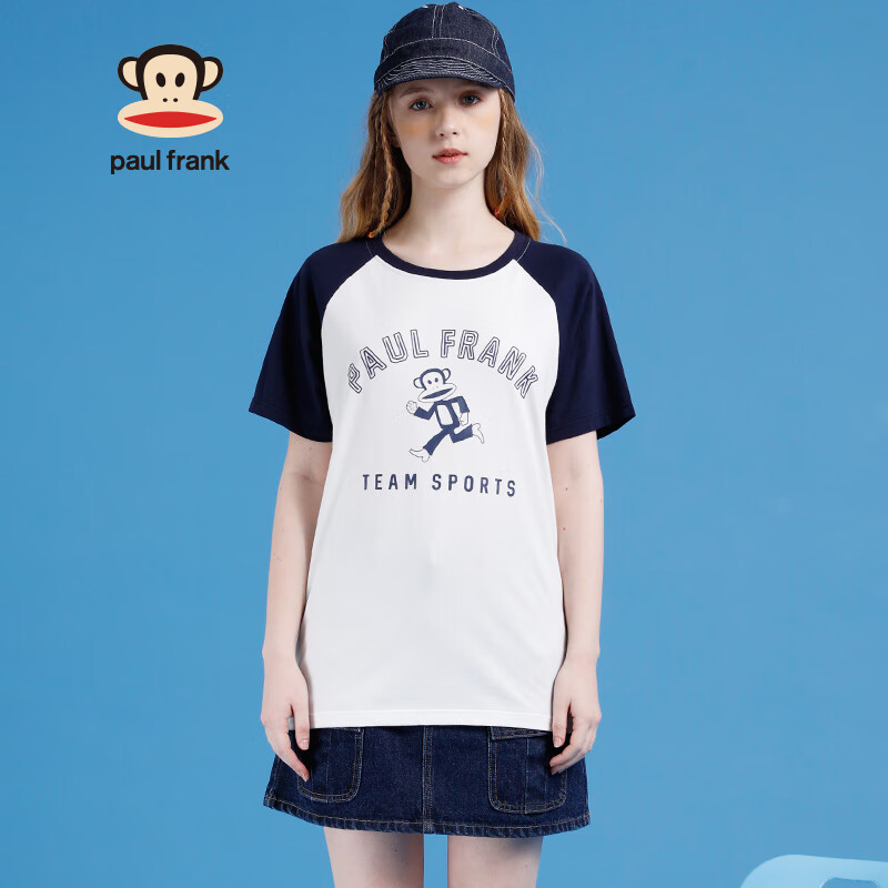 Paul Frank/大嘴猴 夏季短袖T恤女港风字母印花潮校园上衣 PFCTE202709W 白色 S