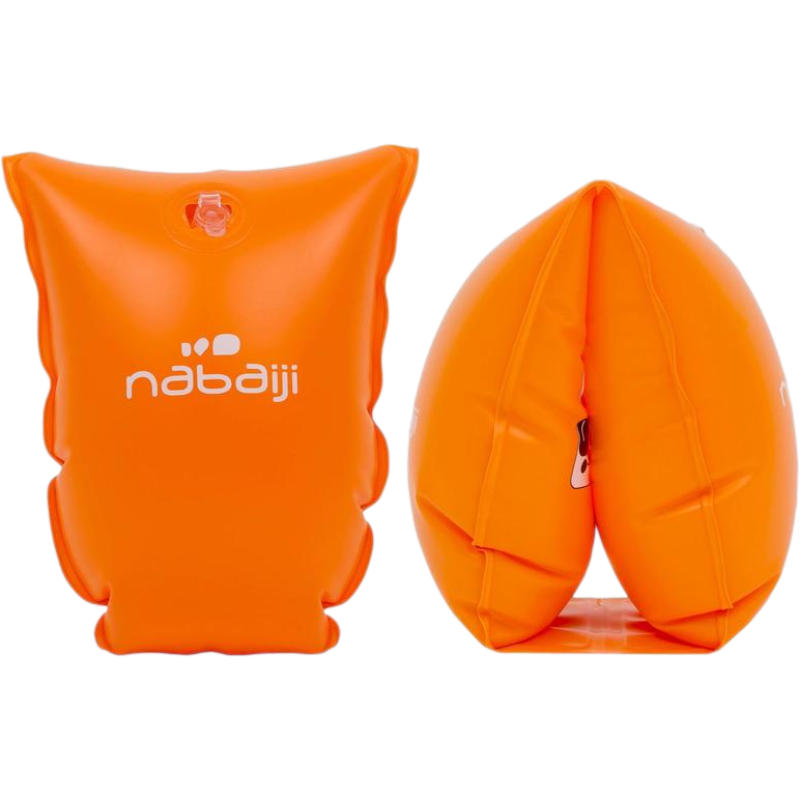 迪卡侬儿童青少年男女加厚游泳浮圈水袖手臂圈大浮力NABE(两只装)橙色大号（30-60kg）-2686123