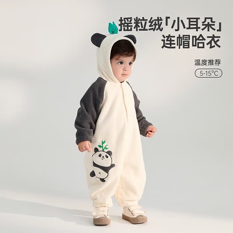 威尔贝鲁（WELLBER）婴幼儿衣服宝宝秋冬连体衣儿童哈衣爬服新生儿外穿包屁衣满月百天 熊猫款 90/52高性价比高么？