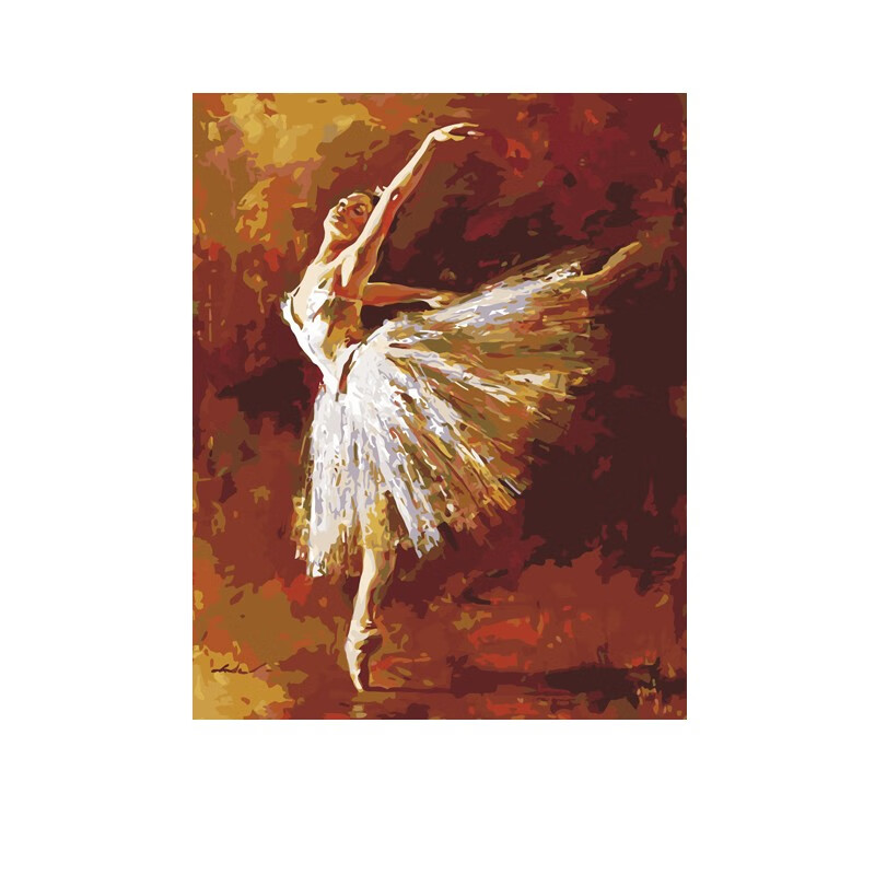 天鹅舞女彩盒包装 颜料 画笔) 40*50cm绷好加厚实木内框整套