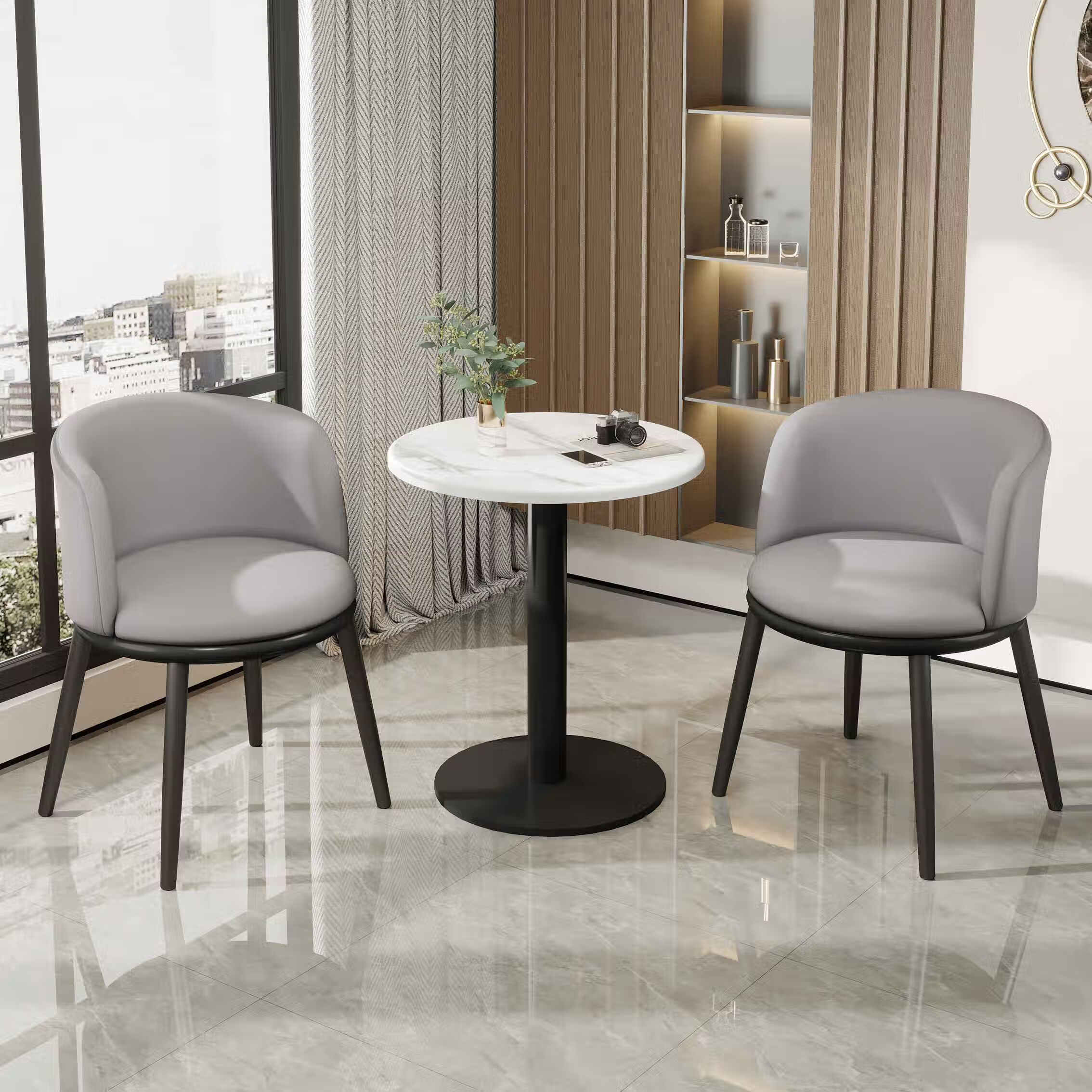 恋慕森喝茶桌椅阳台小桌椅三件套装客厅小圆桌茶几一桌两椅休闲接待