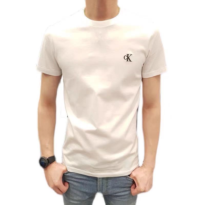ck男士短袖2022款t恤男夏季潮牌圆领纯棉短袖透气潮流百搭帅气修身