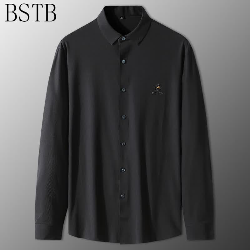 BSTB【260/320斤】高端大码男装春秋长袖衬衫胖子肥佬欧版加肥加大弹 黑色 5XL怎么样,好用不?