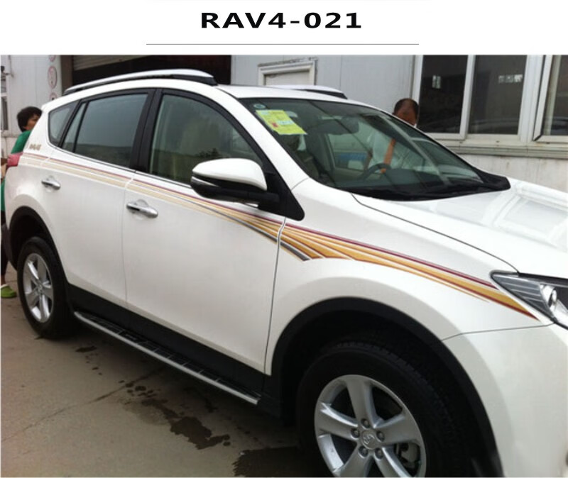 适用于丰田rav4车身彩条 个车贴性丰田rav4荣放腰线拉花 改装贴纸 rav