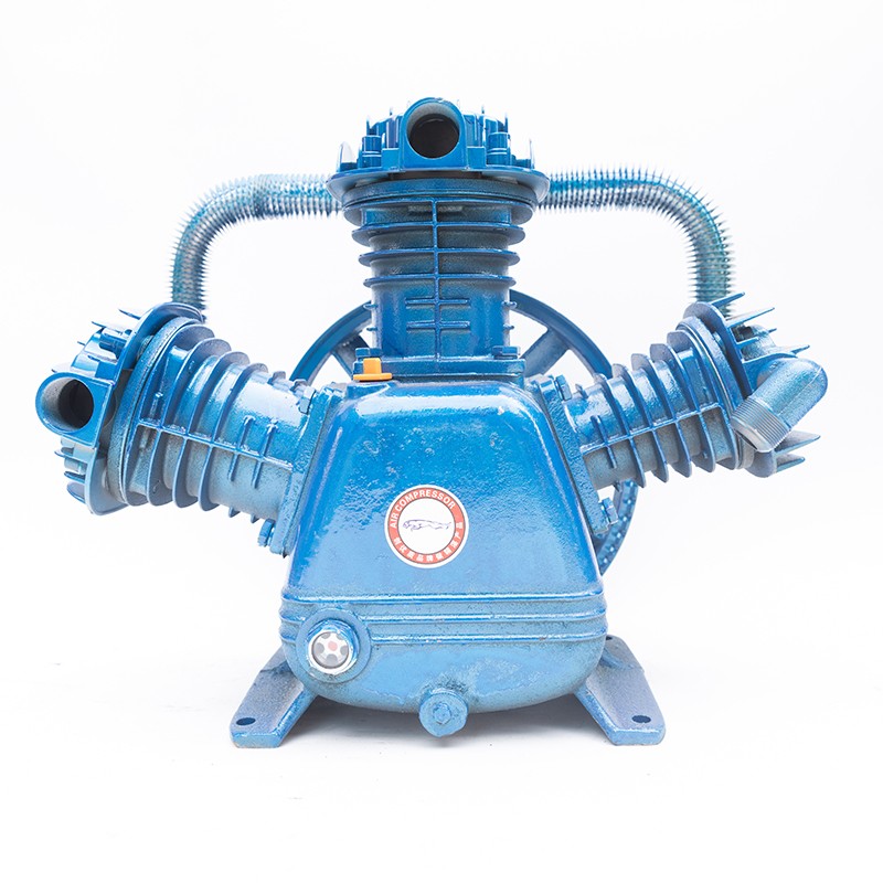 飞豹空压机机头泵头皮带有油空气压缩机充气泵配件高压双缸三缸配件缸