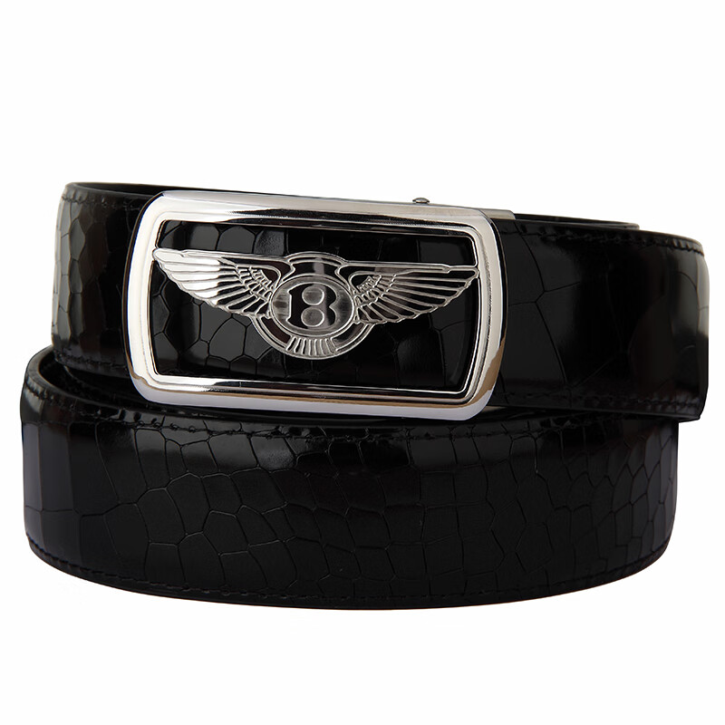 clolv kiss宾利防过敏不锈钢自动扣皮带男头层牛皮时尚韩版潮裤腰带男