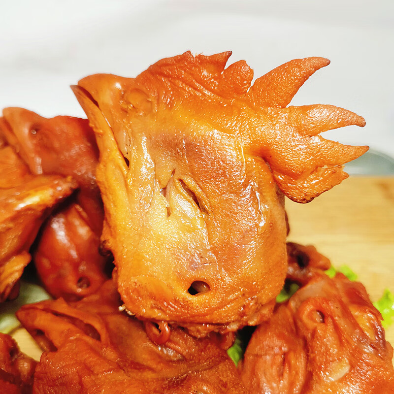 熏酱熟食下酒菜特产即食鸡脑袋零食传统卤味五香鸡头 熏酱鸡头8个大约