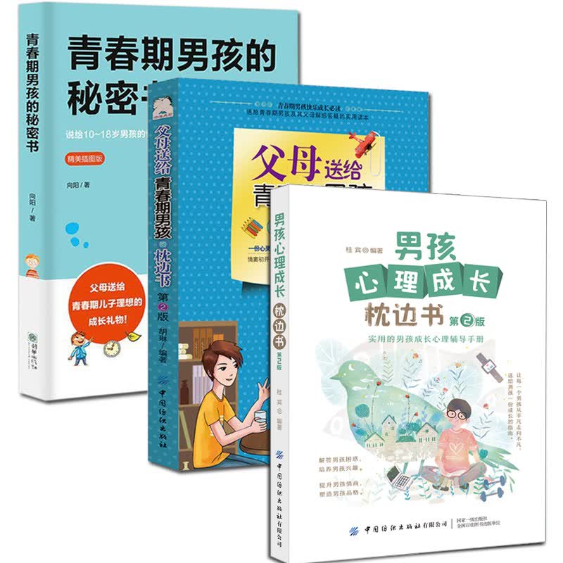 全3册 青春期男孩的秘密书+父母送给青春期男孩的枕边书+男孩心理成长枕边书 青春期男生家庭教育书籍