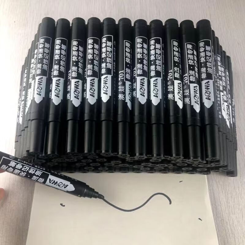 记号笔黑色油性笔粗笔油笔记号笔不掉色大头笔勾线笔不可擦大容量 3支
