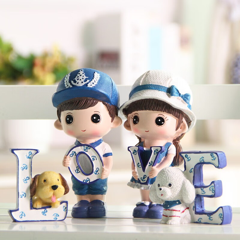 海军娃娃情侣摆件520情人节生日礼物送女友一对爱情装饰手办 海军