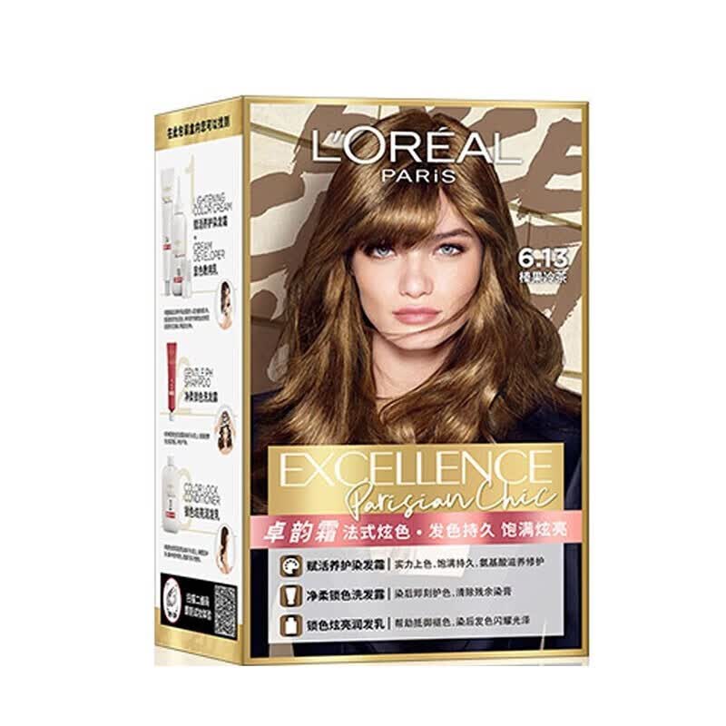 欧莱雅（LOREAL）卓韵霜时尚染发霜染发膏染发剂流行色 家用染发 榛果冷茶6.13怎么看?
