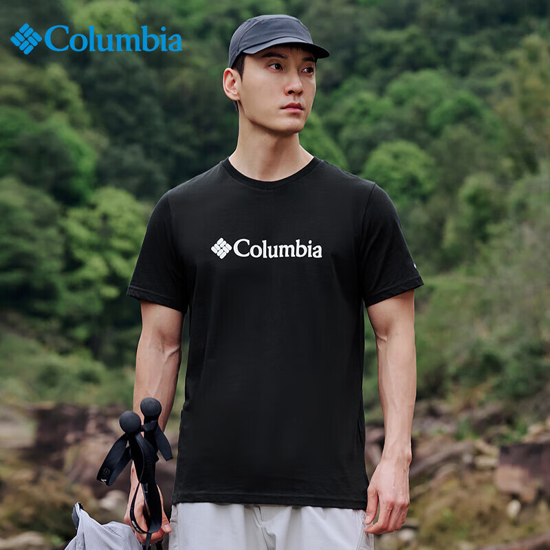 Columbia哥伦比亚t恤男春夏户外休闲舒适透气纯棉短袖 JE1586 010 XL