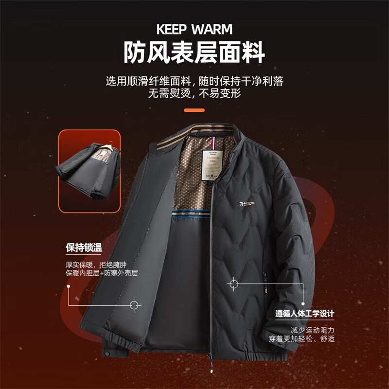 SHANSHAN杉杉【石墨烯】羽绒服男秋冬90鸭绒外套男加厚保暖短款羽绒夹克 黑色 L (175) /175