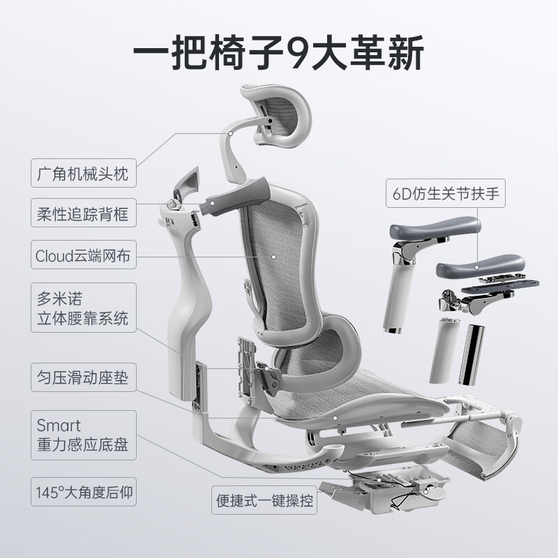 西昊Doro C300人体工学电脑椅 可躺办公椅人工力学座椅子久坐舒服