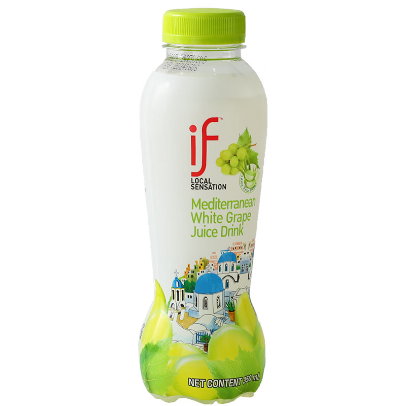 if 泰国进口 白葡萄汁含有芦荟果肉果味饮料网红夏日饮品350ml
