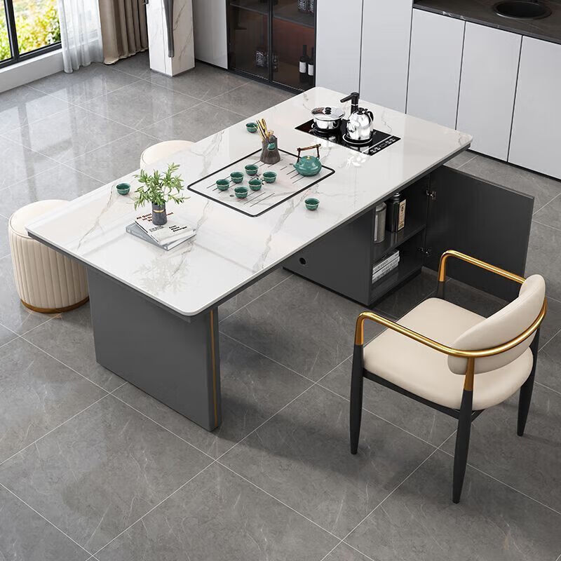 岩板茶桌椅组合现代轻奢茶台茶盘一体家用岩板茶几阳台功夫 12mm卡塔