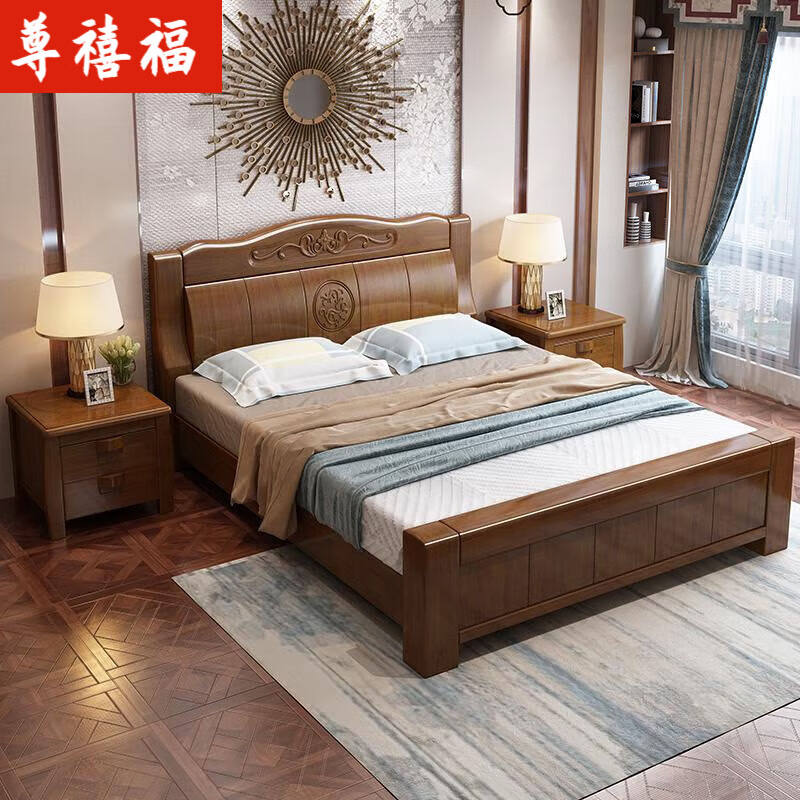 8米双人床经济型 实木床 1500mm*2000mm气压结构