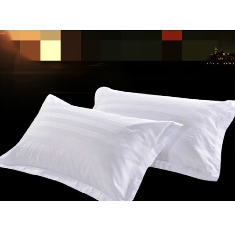 川归宾馆酒店客房床上用品枕套缎条色枕头套民宿客房 40支普通三公分缎条50*80一个