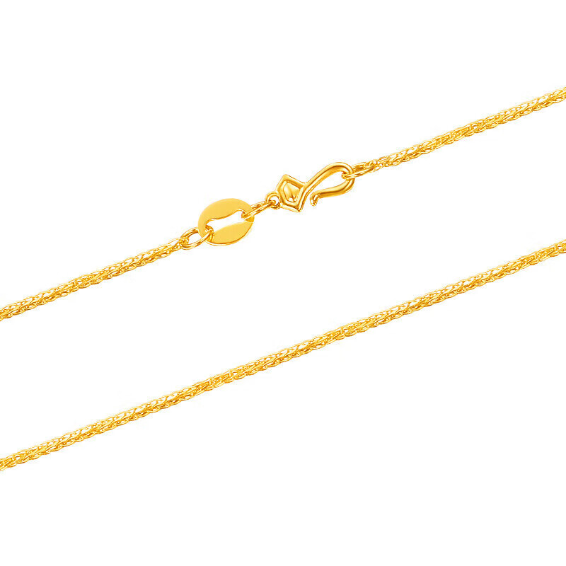 菜百首饰 黄金项链 时尚简约素链锁骨链计价 约2.30克约42厘米