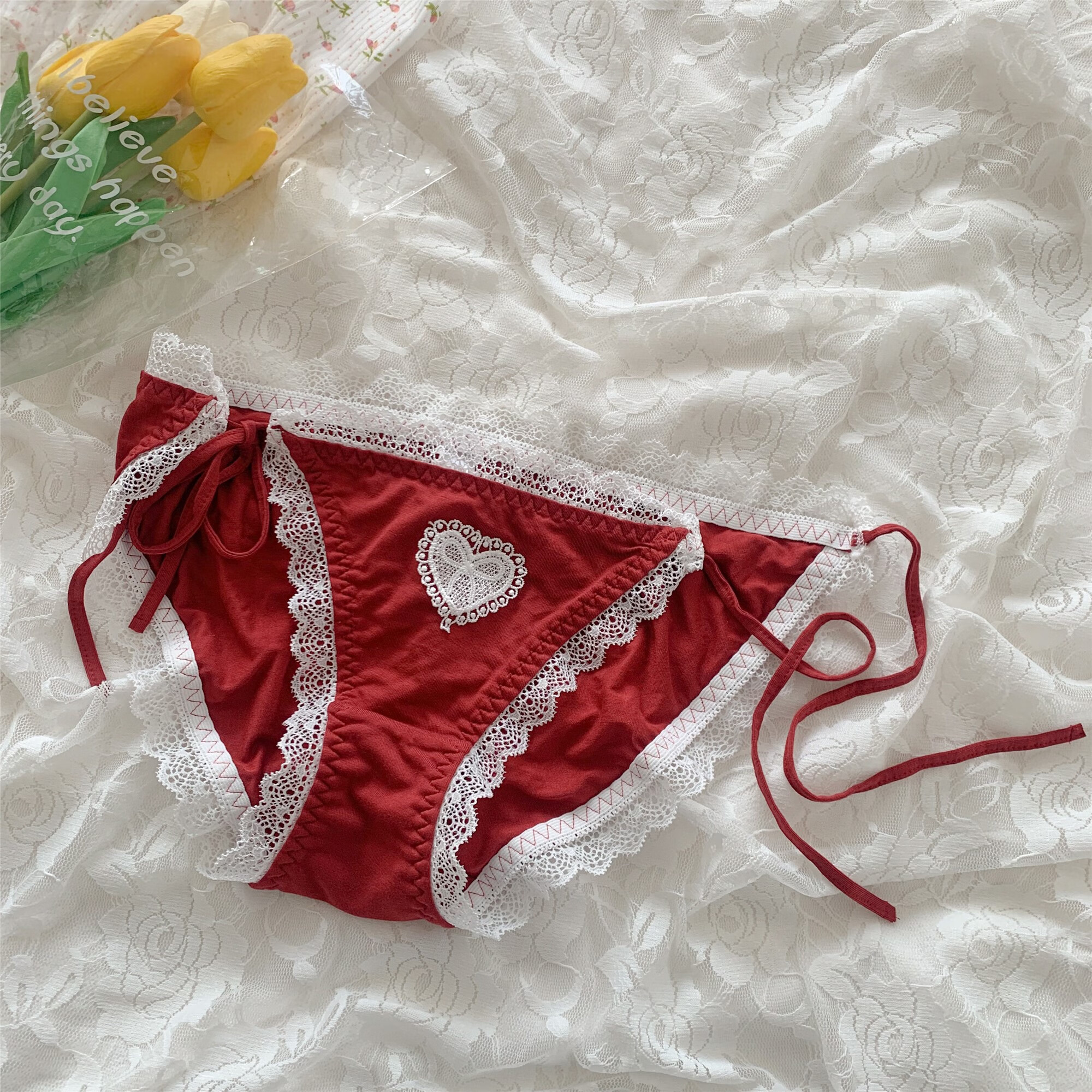 极丽蔻氛围感美人*红色本命年内裤jk高颜值情调女士性感女生蕾丝纯欲