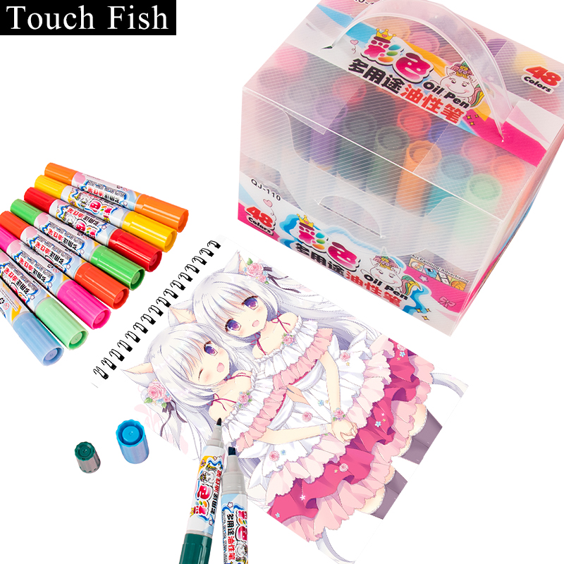 touchfish儿童绘画笔马克笔套装幼儿园小学生水彩笔双头彩色笔颜料笔