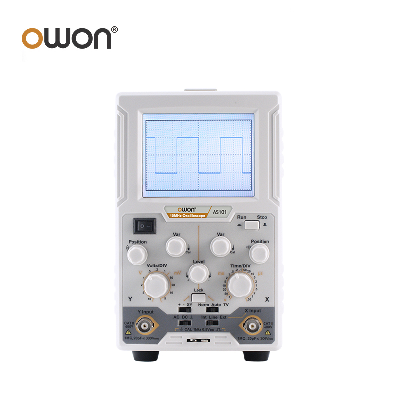 利利普owon数字示波器as101带宽10m单通道模拟示波器操作面板