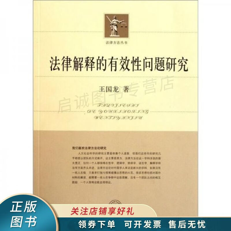 法律解释的有效性问题研究 王国龙【稀缺图书,放心购买】