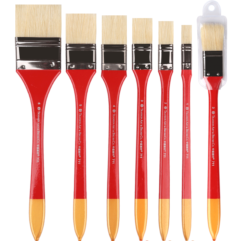 中盛畫(huà)材1#長(zhǎng)桿豬鬃寬筆刷油畫(huà)刷底紋筆刷豬鬃排刷底紋板刷子丙烯畫(huà)筆水粉筆美術(shù)手繪畫(huà)墻繪美術(shù)寫(xiě)生