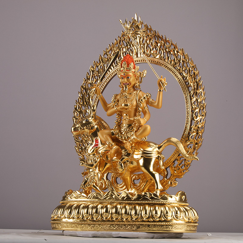 佛像居家装饰摆件尼泊尔工艺密宗鎏金供奉吉祥天女神像 图片色