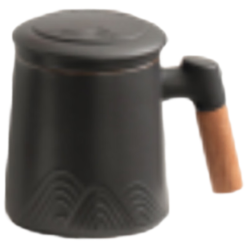 京东京造茶杯便携式黑陶茶泡茶壶茶杯功夫茶具办公杯随身茶壶容量400ml
