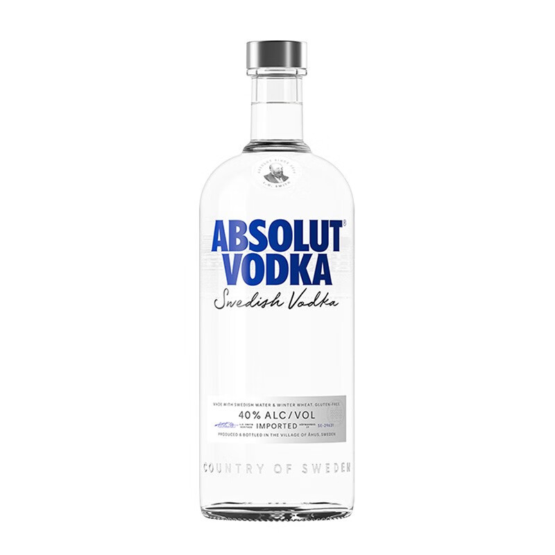 绝对伏特加原味1000ml 40度烈酒瑞典原装进口洋酒 小鸟伏特加（Absolut Vodka）