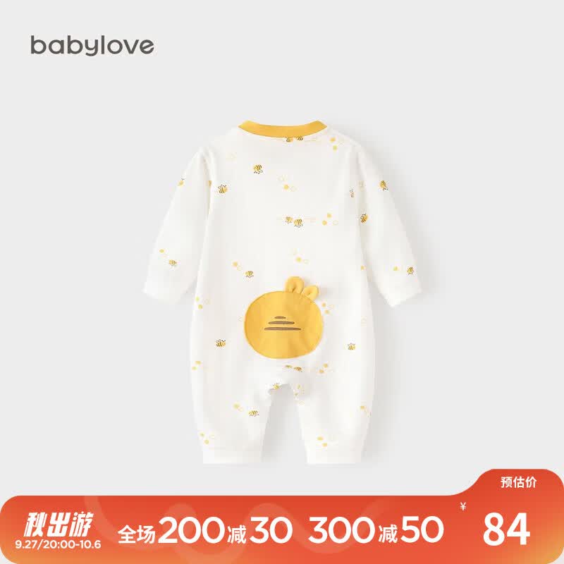 娃爱的蓓蓓（babylove）婴儿连体衣大PP哈衣纯棉春秋款宝宝爬服新生儿衣服秋装 蜜蜂飞飞 80cm怎么看?
