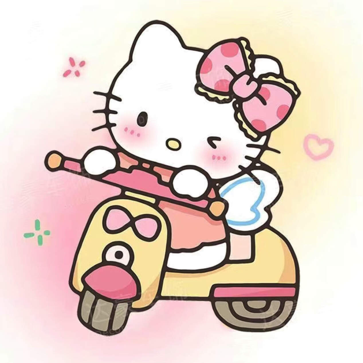 hello kitty汽车装饰贴纸个性创意kt猫可爱车身划痕遮挡防水贴画 kt猫