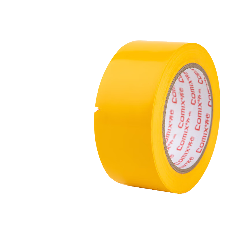 齐心防台风胶带安全警示胶带 黄色加厚警戒带隔离PVC防水耐磨地标线胶带 48mm*33m 1卷装 EP019