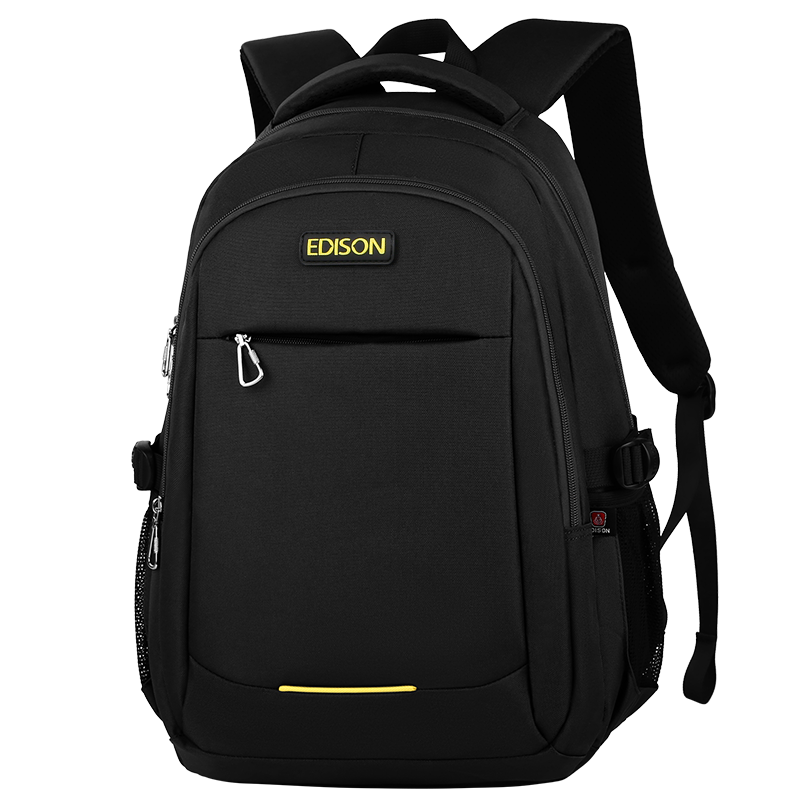 爱迪生（Edison）中学生书包轻便减负双肩包男防泼水大容量高中生背包 312-1 黑色