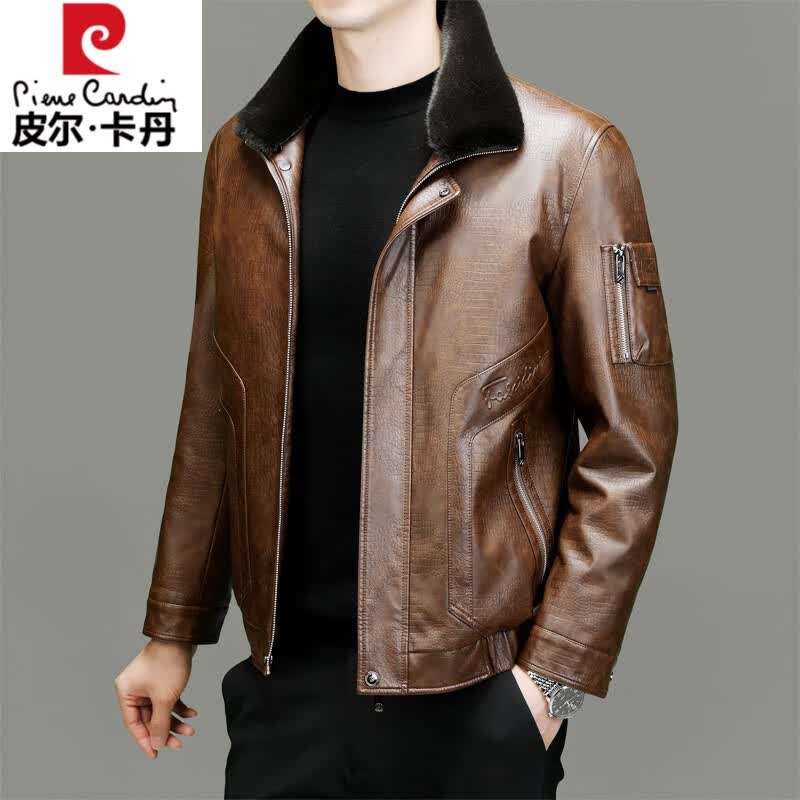 皮尔卡丹真皮皮衣男加厚山羊皮羽绒服外套可拆毛领冬季保暖白鸭绒中年短款 咖色 175/L码 120斤-140斤怎么样,好用不?