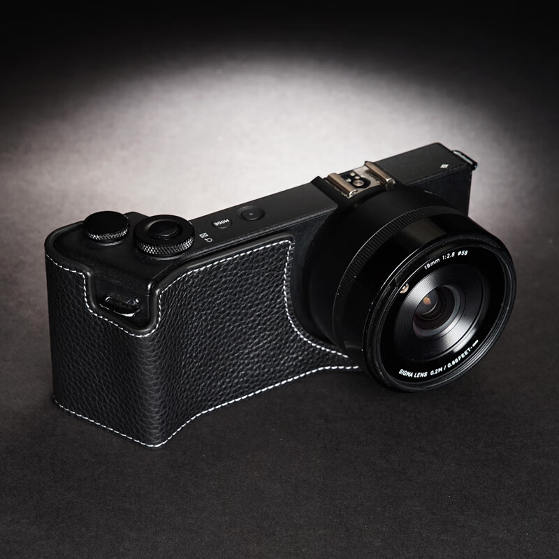 意利普真皮sigma适马dp0q dp1q dp2q dp3q包 皮套 牛皮 底座【黑色】