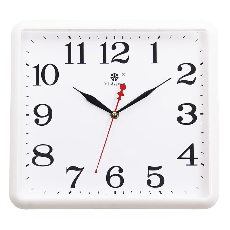 七王星七王星长方形现代简约客厅挂钟创意电子墙壁挂表石英钟免打孔钟表 9814黑边日历 13英寸 长33厘米高30厘米