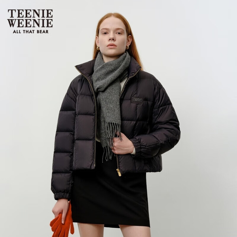 Teenie Weenie小熊女裝冬裝多巴胺云感零壓羽絨服馬卡龍粉面包外套