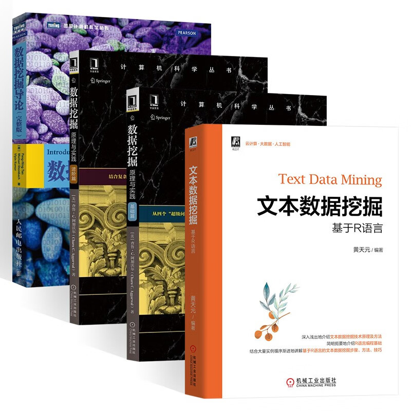 数据挖掘四册:文案数据挖掘+数据挖掘:原理与实践 基础篇 进阶篇+数据挖掘导论详情图