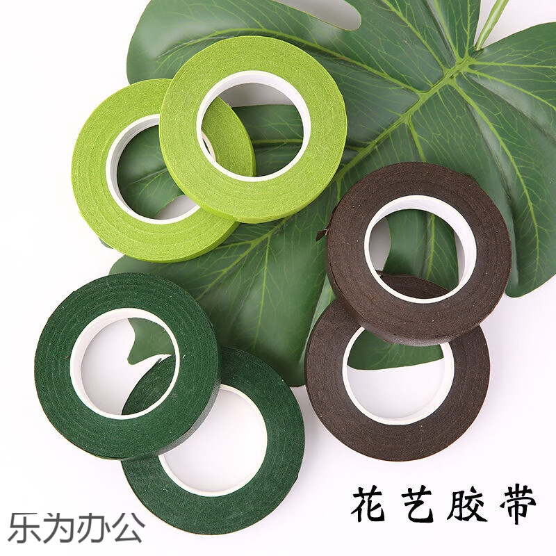 貓印堂彩色膠帶花束園藝皺紋紙手工絲網(wǎng)花絲襪花玫瑰花材料制作綠膠帶花藝紙膠布彩色膠帶貓印堂 3色各兩卷