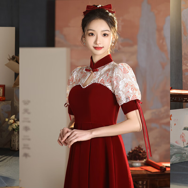 歌珀尼孕妇敬酒服新娘怀孕期结婚夏季礼服高腰遮肚显瘦订婚回门平时可