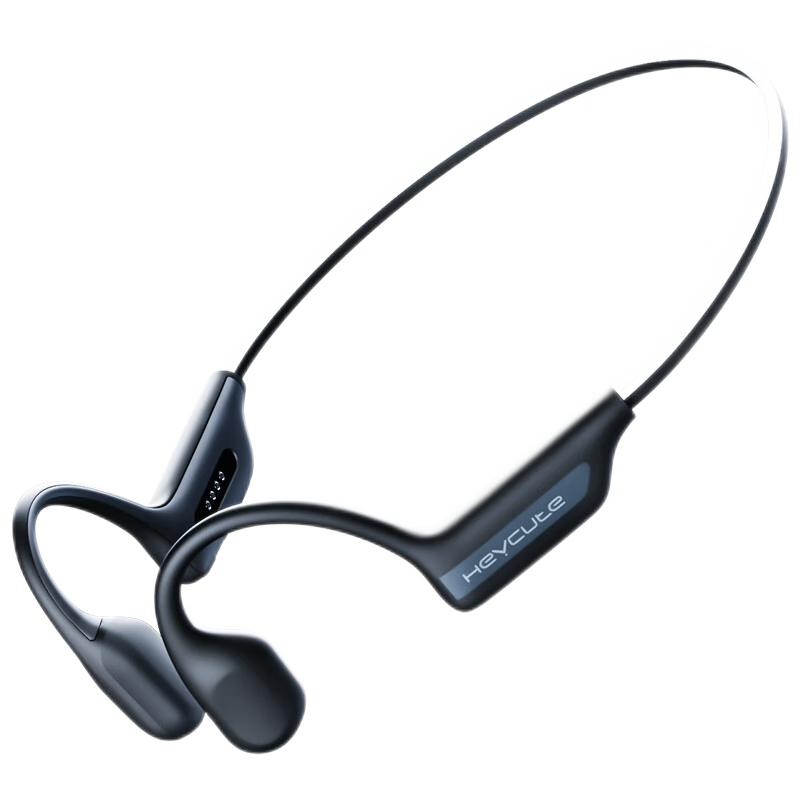 heycute【靈動(dòng)光環(huán)丨游泳聽歌】骨傳導(dǎo)藍(lán)牙耳機(jī)開放掛耳式游泳運(yùn)動(dòng)跑步降噪IPX8級(jí)真無線不入耳 耀夜黑丨64G超大內(nèi)存丨微型振子