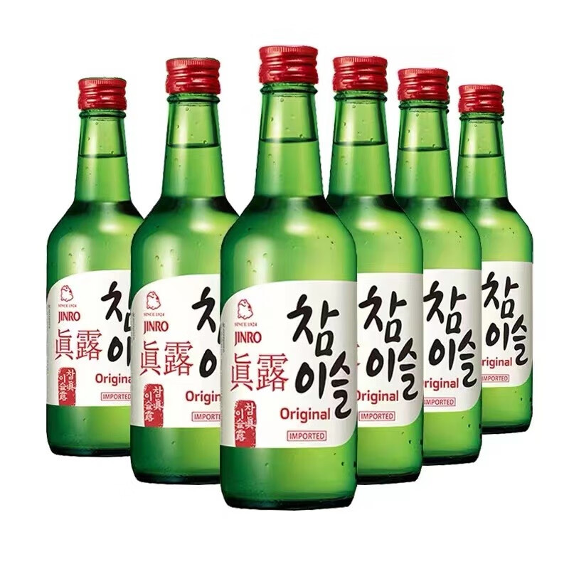真露(jinro)韩国原装进口真露烧酒果味烧酒8种口味360ml 真露竹炭酒