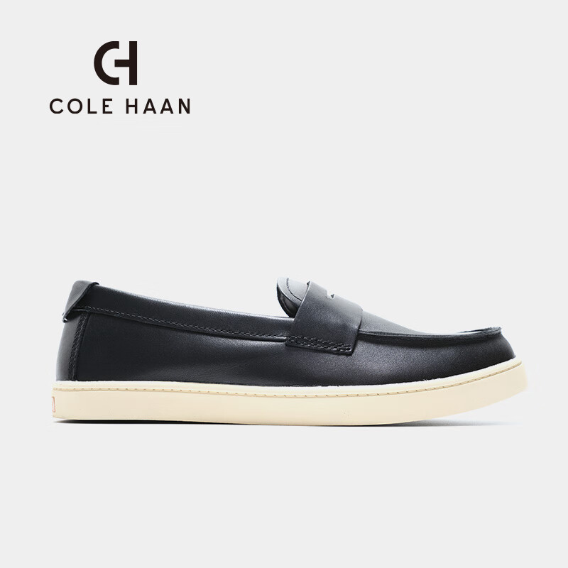 colehaan/歌涵 男士乐福鞋 24年春夏牛皮一脚蹬休闲增高单鞋乐福鞋C38213 黑色-C38213 41 （瘦脚建议拍小半码）