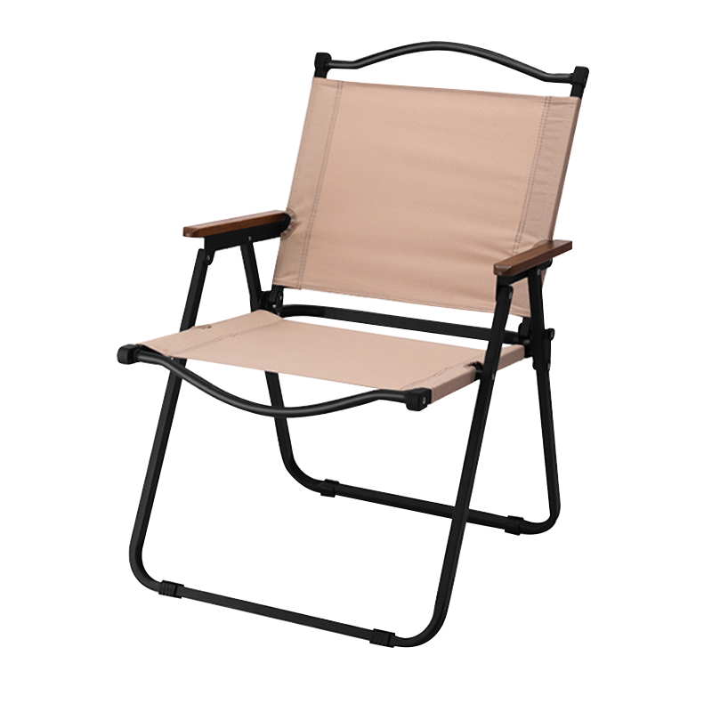 工来工往 户外折叠椅子钓鱼椅便捷式阳台休闲懒人椅导演午休靠背椅露营野餐单人椅旅游写生椅克米特椅 黑椅架（大号）卡其色