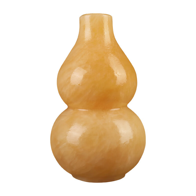 葫芦摆件米黄玉雕刻福禄平安家居客厅玄关装饰品纳福 黄玉葫芦高8厘米