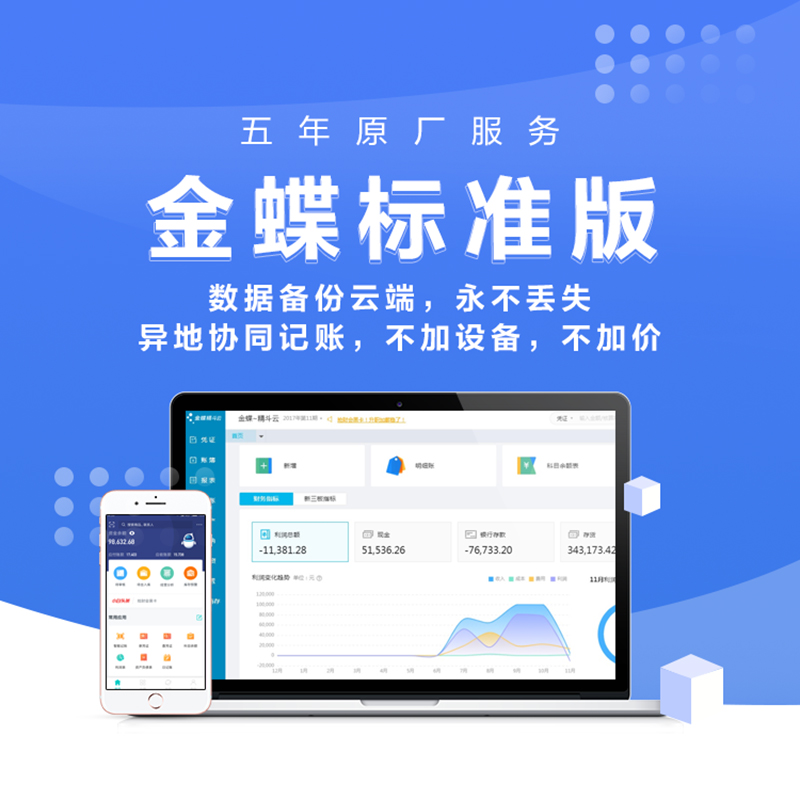 金蝶财务软件精斗云标准版企业会计出纳做账代理记账软件固定资产erp管理系统  1用户10账套5年