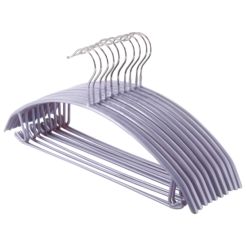 艺柳园 衣架衣撑家用防滑无痕衣架子挂衣架衣服架子不锈钢挂钩衣撑 杏色【10支装】